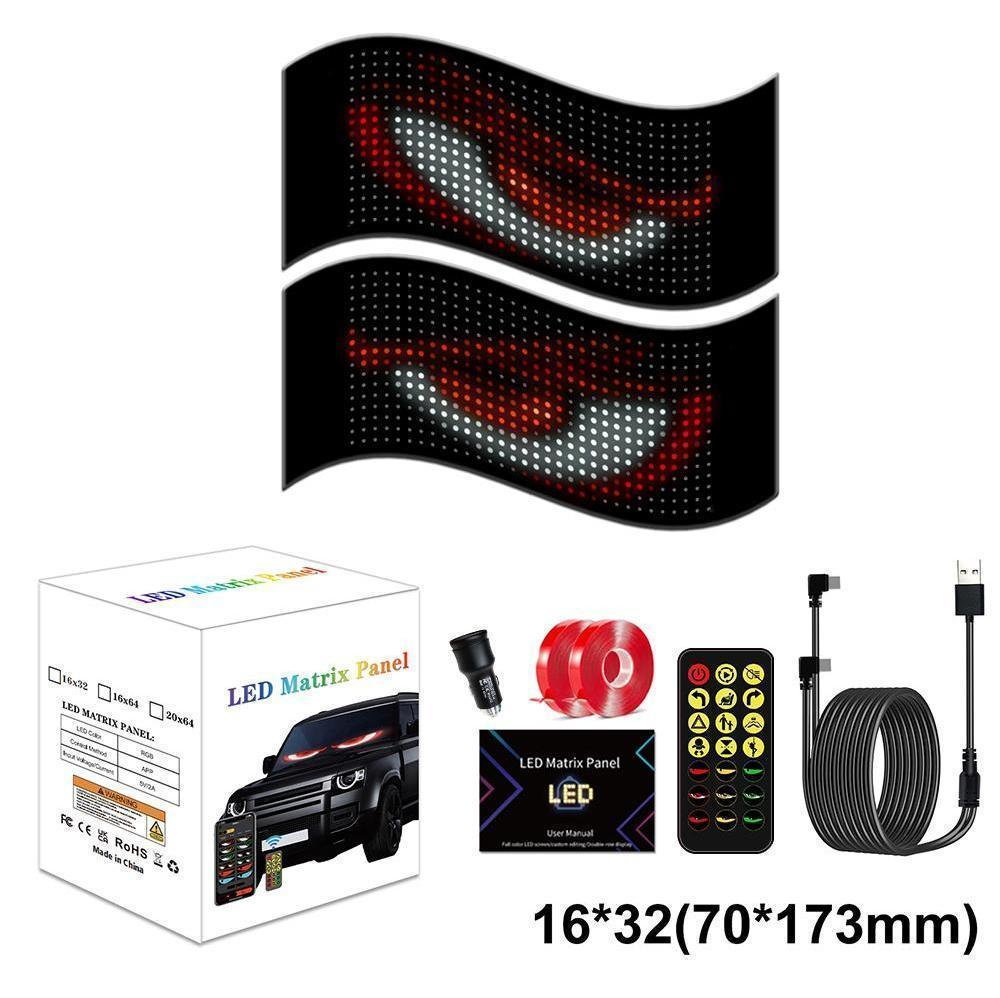 Devil Eyes LED Soft Screen for Cars | Colorful Programmable Car Window Light | APP Control
