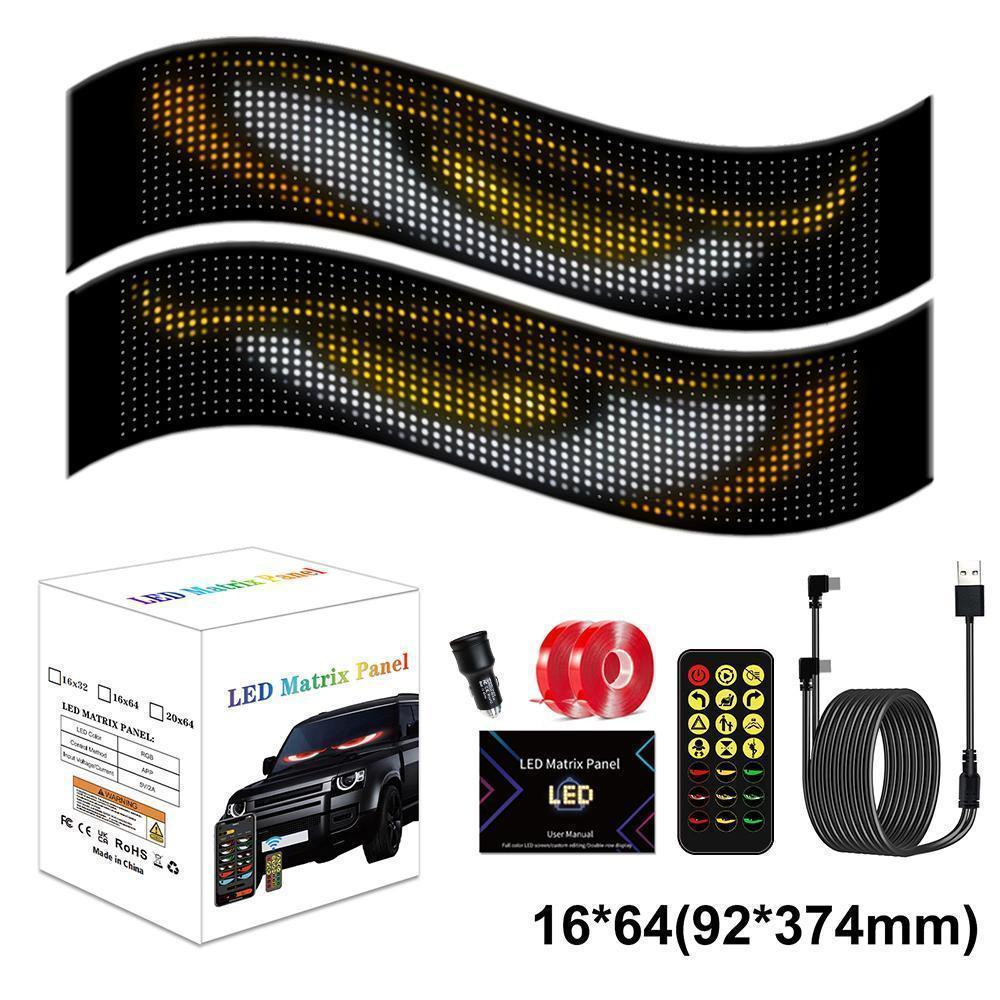 Devil Eyes LED Soft Screen for Cars | Colorful Programmable Car Window Light | APP Control