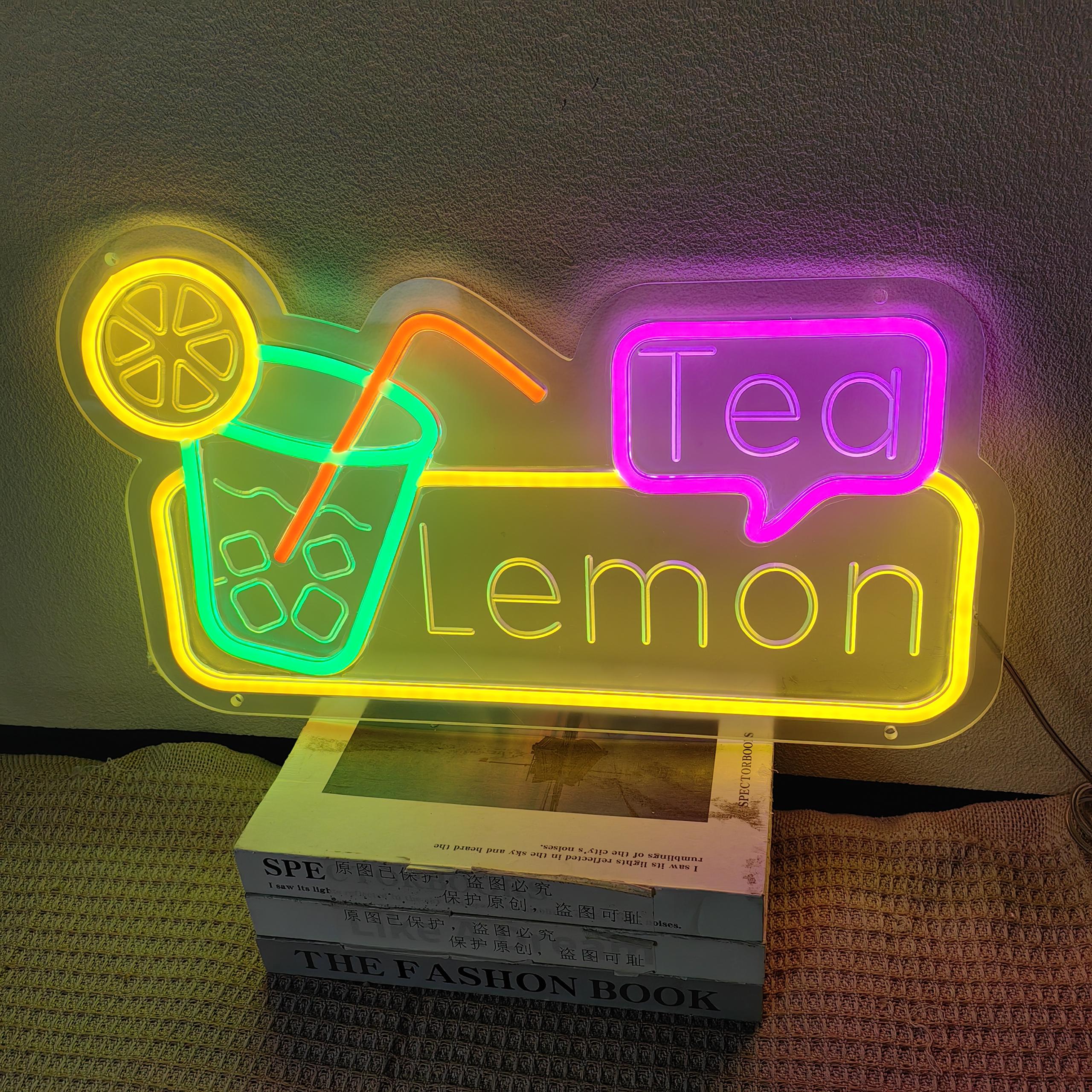 Manual lemon tea LED neon sign