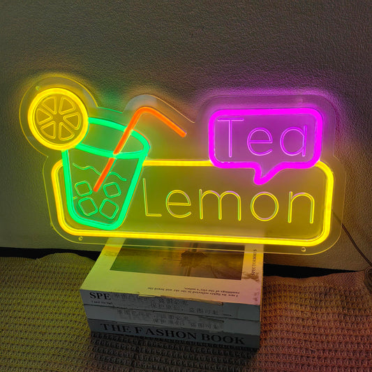Manual lemon tea LED neon sign