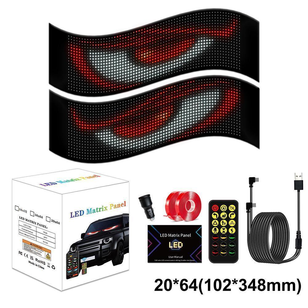 Devil Eyes LED Soft Screen for Cars | Colorful Programmable Car Window Light | APP Control