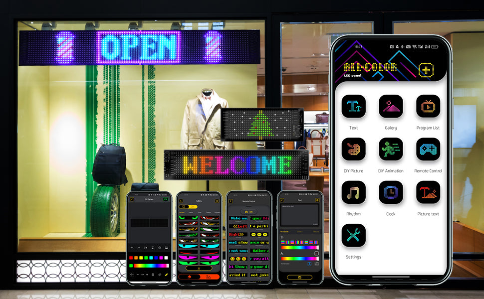 Devil Eyes LED Soft Screen for Cars | Colorful Programmable Car Window Light | APP Control