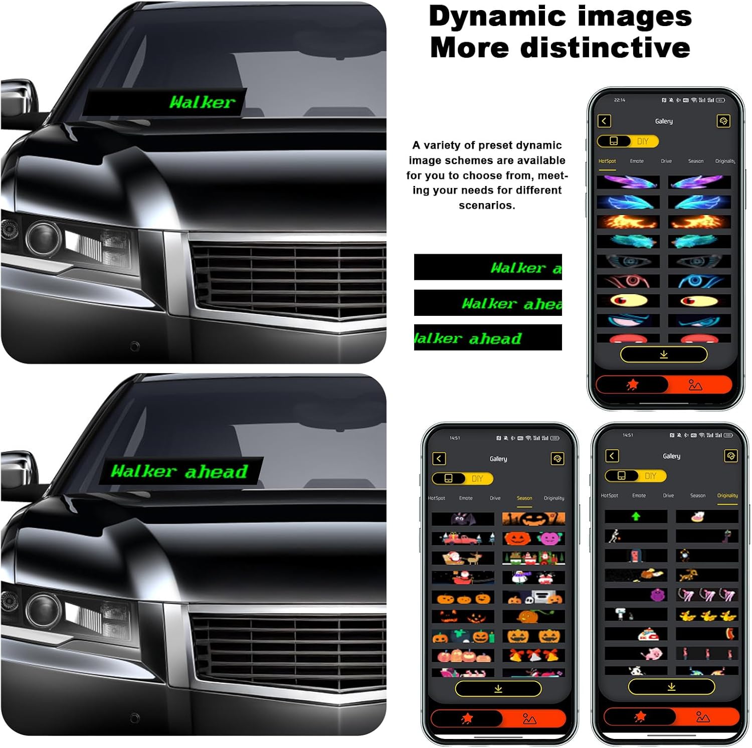 Devil Eyes LED Soft Screen for Cars | Colorful Programmable Car Window Light | APP Control