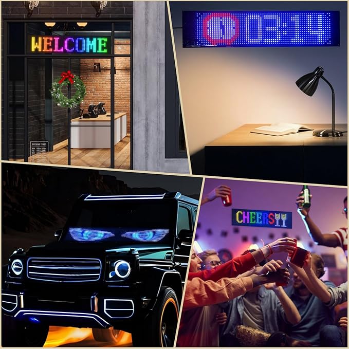 Devil Eyes LED Soft Screen for Cars | Colorful Programmable Car Window Light | APP Control