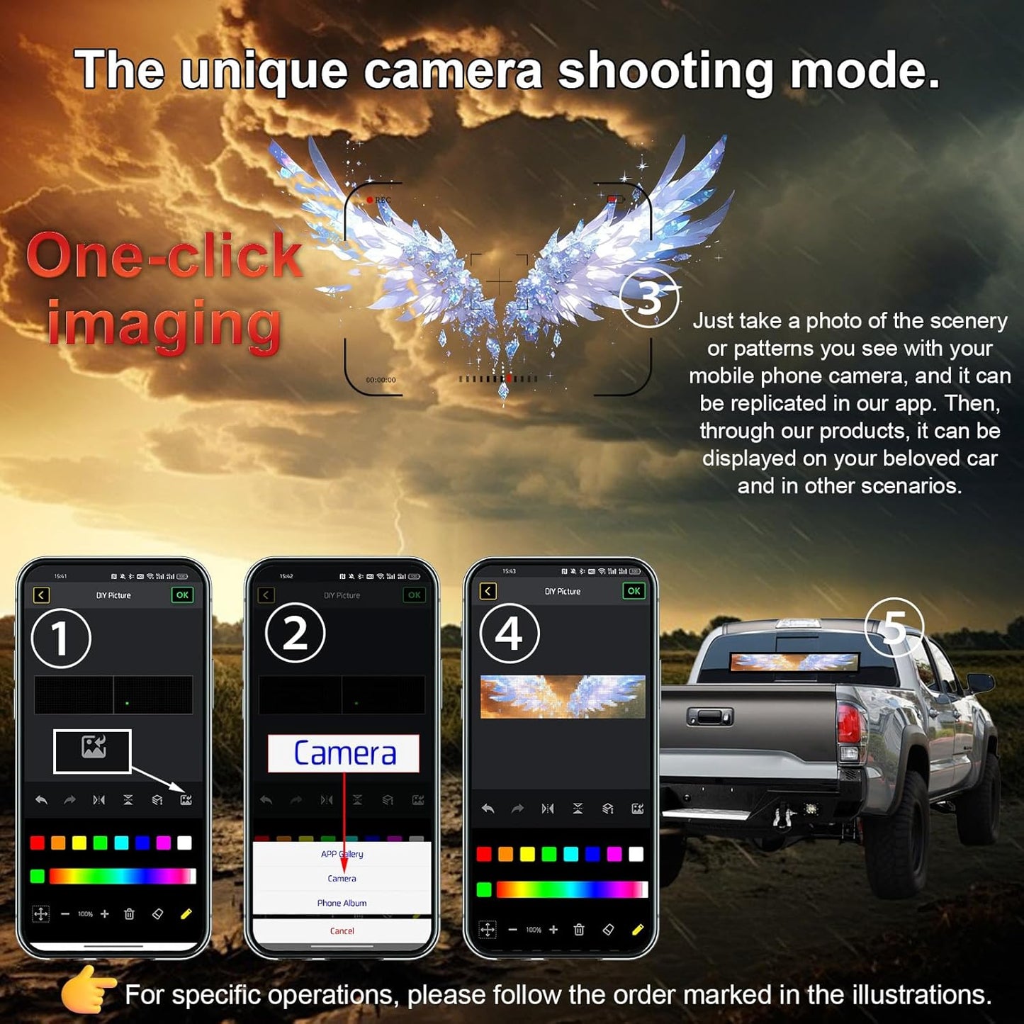 Devil Eyes LED Soft Screen for Cars | Colorful Programmable Car Window Light | APP Control
