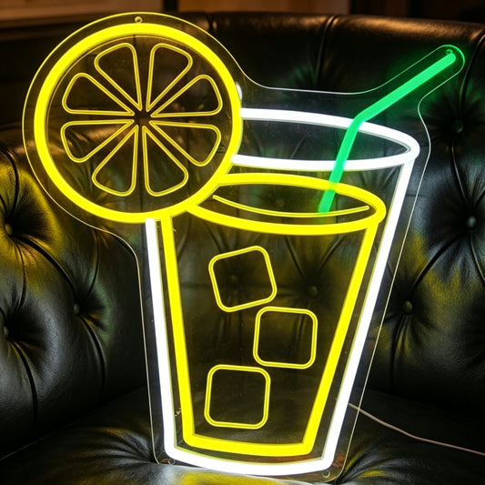 Lemon tea LED neon light milk tea shop advertising light-up signboard